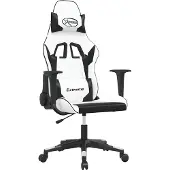 vidaXL Gaming-Stuhl Weiß und Schwarz Kunstleder