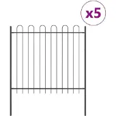 vidaXL Gartenzaun BOXTEL 5 Stk. 8,5 x 1,5 m Pulverbeschichteter Stahl