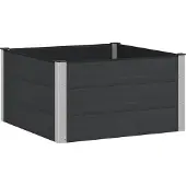 vidaXL Hochbeet Schwarz 100 x 100 x 54 cm WPC und Aluminium