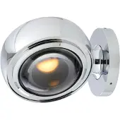 Loom Design Optic Wandleuchte Chrome - , Optic, dimmbar, Metallisch, für Wohnzimmer, Aluminium, Modern