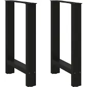 vidaXL Esstischbeine Schwarz 2 Stk. 60x(72-73) cm Stahl
