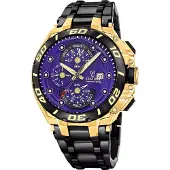 Festina CB Chronograph "Chrono Bike Special Edition", lila (schwarz, lila, schwarz), Armbanduhren, Herren, Chronograph, Quarzuhr, Armbanduhr, Herrenuhr, Edelstahlarmband