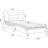 vidaXL Bett mit Matratze "Hvar" Creme 80x200 cm Stoff