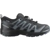 Salomon - Wasserfeste Wanderschuhe - XA Pro V8 WP J Black / Turbulence / Quarry - Kindergröße 35 - schwarz
