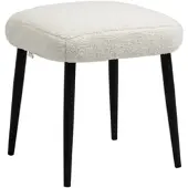 STILVORA Fußhocker Polyester Cremeweiß 42x42x47 cm mit Stahlbeinen