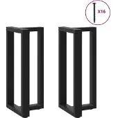 vidaXL Bartischbeine T-Form 2 Stk. Schwarz 40x35x(90-91) cm Stahl