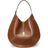 Ralph Lauren für Damen. 428867518009 Große braune Leder-Schultertasche Polo ID (OSFA), Lässig