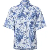 Marie Lund Bluse Ida in weiß blau | Gr.: 36