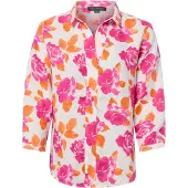 Franco Callegari Leinenbluse in pink orange - 0044 | Gr.: 46
