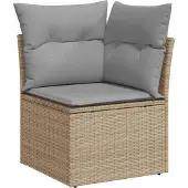 vidaXL Gartensofa-set 8 stk. 7-Sitzanzahl Beige und Hellgrau