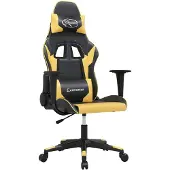 vidaXL Gaming-Stuhl Schwarz und Golden Kunstleder