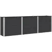 vidaXL Hochbeet Schwarz 300 x 50 x 91 cm WPC und Aluminium