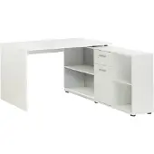 FMD Möbel FMD furniture 353-001 Schreibtisch-Winkelkombination in Ausführung Weiß, Maße Tisch ca. 136 x 74,5 x 67 cm / Maße Regal ca. 136 x 70,5 x 33 cm (BxHxT)