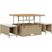 vidaXL Gartensofa-set 8 stk. 7-Sitzanzahl Beige und Creme