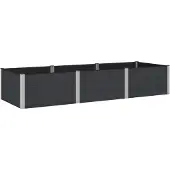 vidaXL Hochbeet Schwarz 300 x 100 x 54 cm WPC und Aluminium