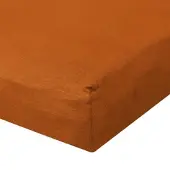 TRAUMSCHLAF Zwirn-Jersey Elasthan Spannbetttuch De-Luxe 90x200 - 100x220 cm | bronze - orange