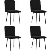 vidaXL Esszimmerstühle 4 Stk. Schwarz Samt