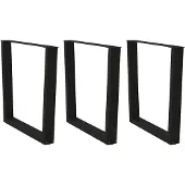 vidaXL Esstischbeine V-Form 3 Stück Schwarz 90x(72-73,3) cm Stahl