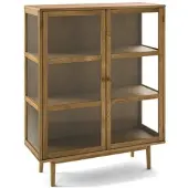 Feeling4Home Highboard Gobens Eiche Natur 125 cm - mit Glastüren, FSC-zertifiziert