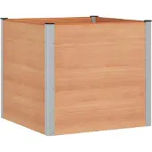vidaXL Hochbeet Braun 100 x 100 x 91 cm WPC und Aluminium