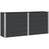 vidaXL Hochbeet Schwarz 200 x 50 x 91 cm WPC und Aluminium