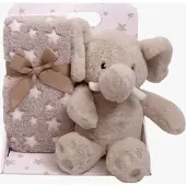 CarloBaby Elefant Fleecedecke und Kuscheltier, Beige