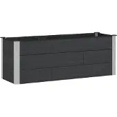 vidaXL Hochbeet Schwarz 150 x 50 x 54 cm WPC und Aluminium