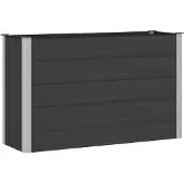 vidaXL Hochbeet Schwarz 150 x 50 x 91 cm WPC und Aluminium