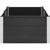 vidaXL Hochbeet Schwarz 200 x 100 x 54 cm WPC und Aluminium