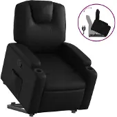 vidaXL Relaxsessel mit Aufstehhilfe Schwarz Kunstleder
