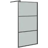 vidaXL Duschwand für Walk-In Dusche 100x195 cm Dunkel ESG Glas Schwarz