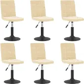 vidaXL Esszimmerstühle 6 Stk. Drehbar Creme Samt