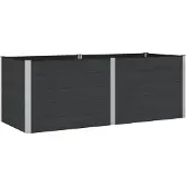 vidaXL Hochbeet Schwarz 250 x 100 x 91 cm WPC und Aluminium