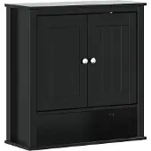 vidaXL Bad-Wandschrank BERG Schwarz 69,5x27x71,5 cm Massivholz