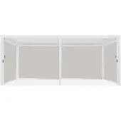 Sweeek - Pergola mit Lamellendach Triomphe 3x6m + 4 Markisen 3m - Weiß