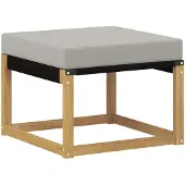 vidaXL Outdoor-Fußhocker Massivholz Akazie und Textilene Stoff Weiß