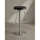 KADIMA DESIGN Barhocker "Mis", höhenverstellbar, Edelstahl, runde Sitzfläche, Anti-Rutsch-Pads, max. 110 kg. Schwarz, 39x39x79 cm |