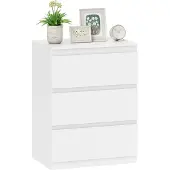 HOMCOM Kommode mit 3 Schubladen, für Wohnzimmer, Schlafzimmer, Flur, Spanplatte