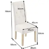 Riess Esszimmerstuhl CASA beige Strukturstoff Massivholzbeine Zierknöpfe und Nackenrolle