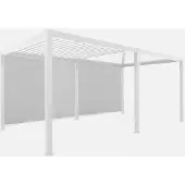 Sweeek - Pergola mit Lamellendach Triomphe 3x6m mit 2 Markisen 3m - Weiß