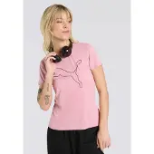 Puma Trainingsshirt "W TAD ESSENTIAL HEATHER LOGO TEE" Kurzarm, sportliches T-Shirt, für sportliche Aktivitäten