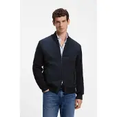 BOSS Hybridjacke "C Levaio" Rippstrickkragen, Regular Fit, 2-Wege-Zipper