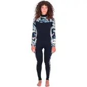 Hurley Plus Printed 4/3 Mm Neoprenanzug Mit Langem Arm Und Reißverschluss Am Brustkorb Für Damen