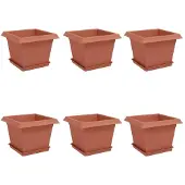 vidaXL Blumentöpfe 6 pcs Ziegelrot 23 x 23 x 17,5 cm Kunststoff