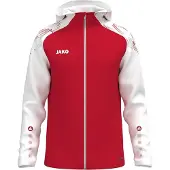 Jako Kapuzenjacke Sonic - rot/weiß, Größe:164