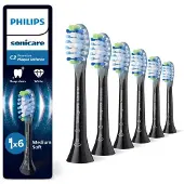 Philips Premium Plaque Defence HX9046/88 Bürstenköpfe (6er-Pack), 6 Stück(e), Schwarz, 3 Monat( e), Hart, 62000 Bewegungen pro Minute,