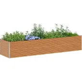 vidaXL Hochbeet Hellbraun 390 x 100 x 68 cm Verzinkter Stahl