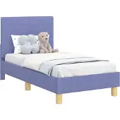 vidaXL Kinderbettgestell mit Kopfteil Jeans blau 70 x 140 cm Stoff