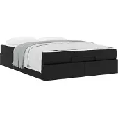 vidaXL Bettgestell mit Matratze Sonstiges 2 Stk. Schwarz PVC