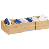 Relaxdays 3 tlg. Schreibtisch Organizer Set Hellbraun